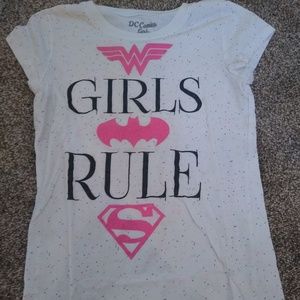 DC Comics Girls Rule Tee Shirt L 10/12